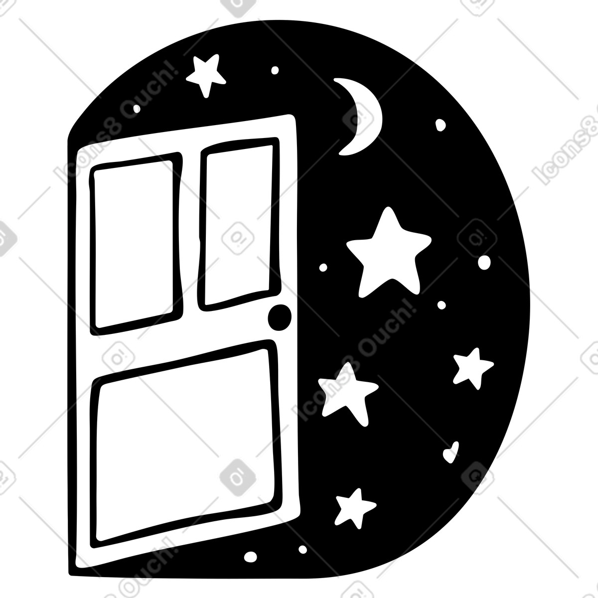 Log In, Log Out illustration in Journal style download in PNG, SVG