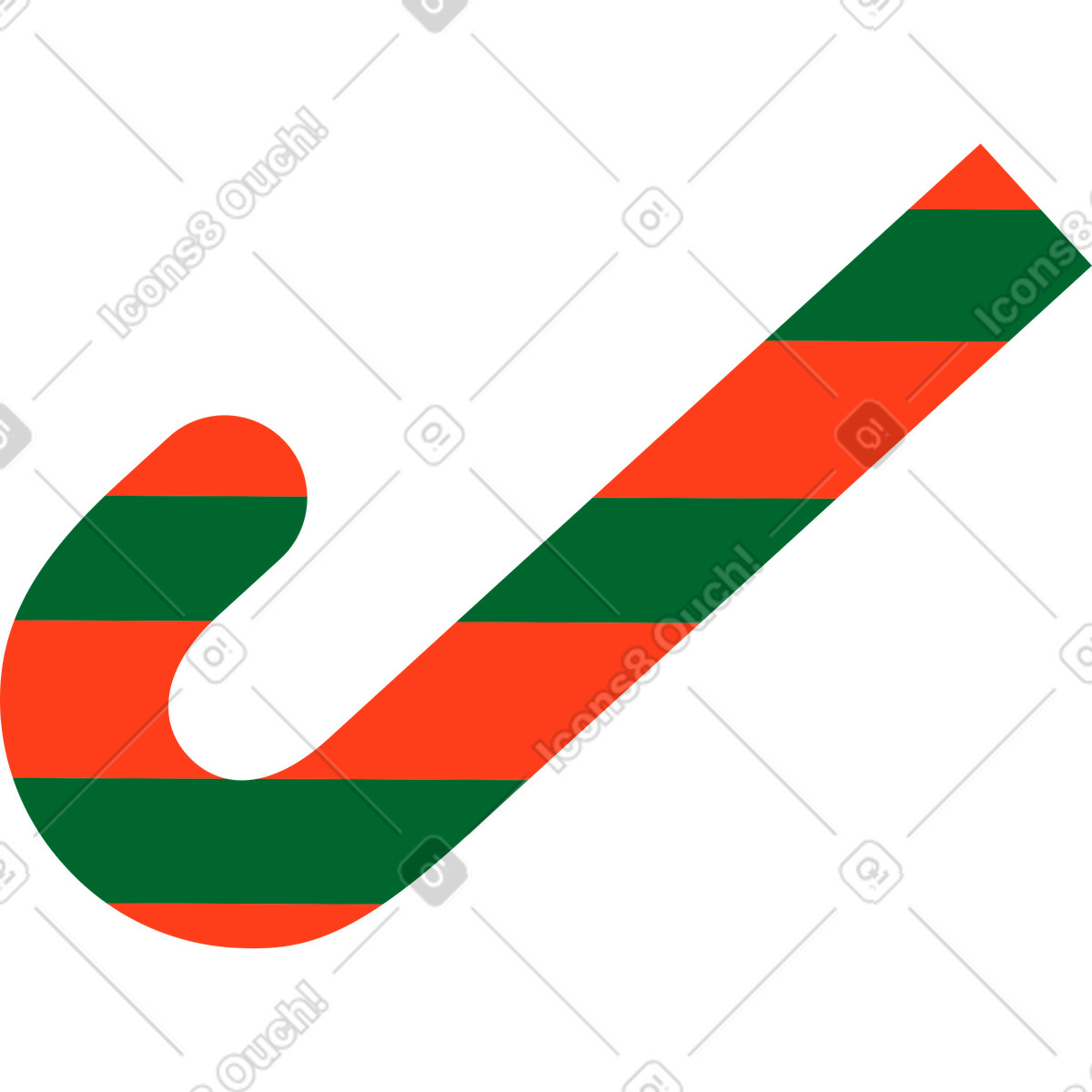 Candy cane illustration in Typography style download in PNG, SVG
