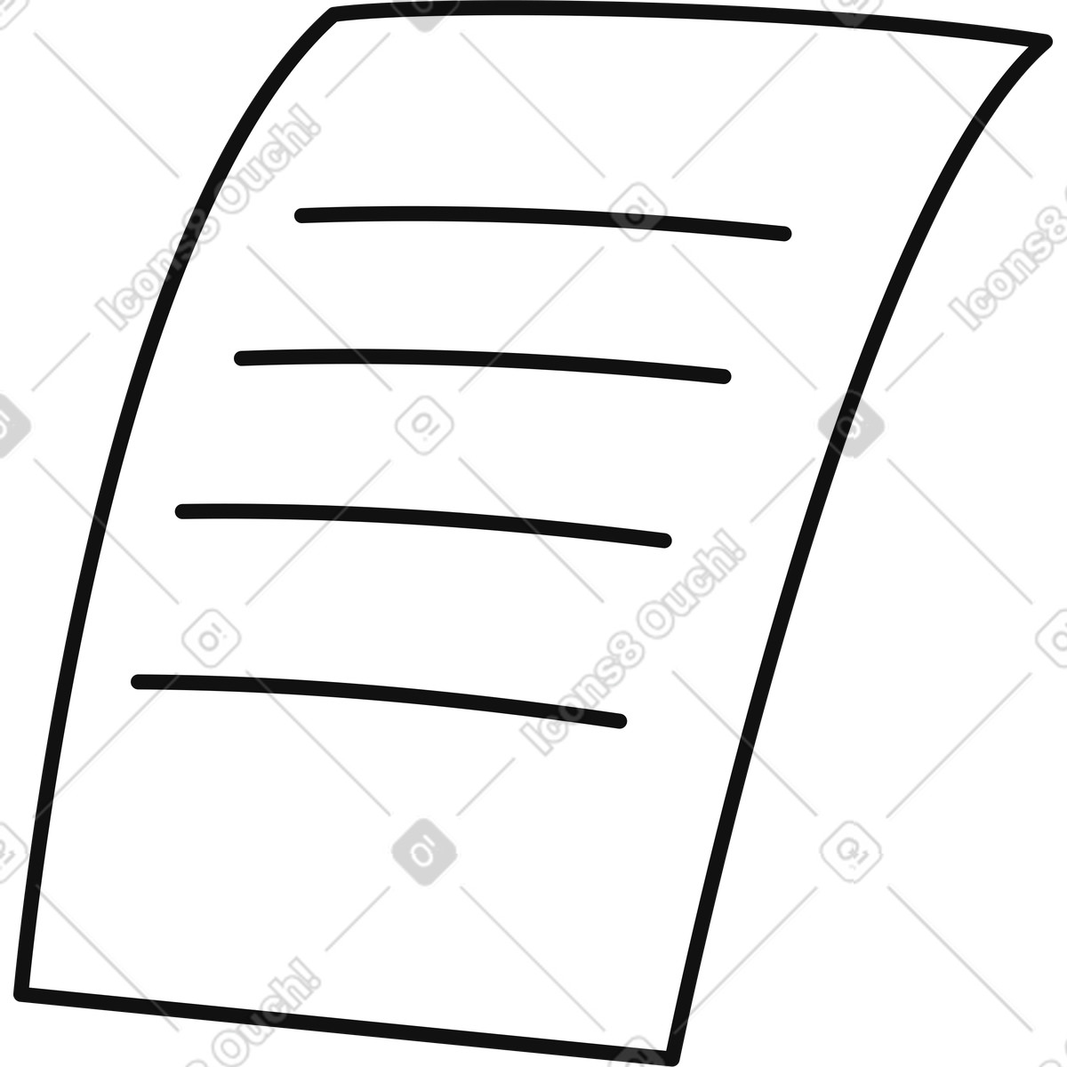 Ilustração de Folha papel com anotações em no estilo Bloom para baixar em PNG, SVG