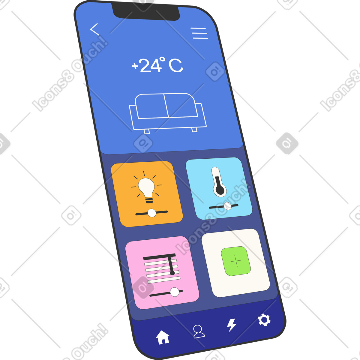 Interface smart home illustration in Kit style download in PNG, SVG