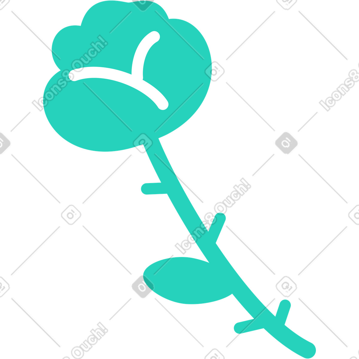 Ilustração de Rosa verde em no estilo Rocky para baixar em PNG, SVG