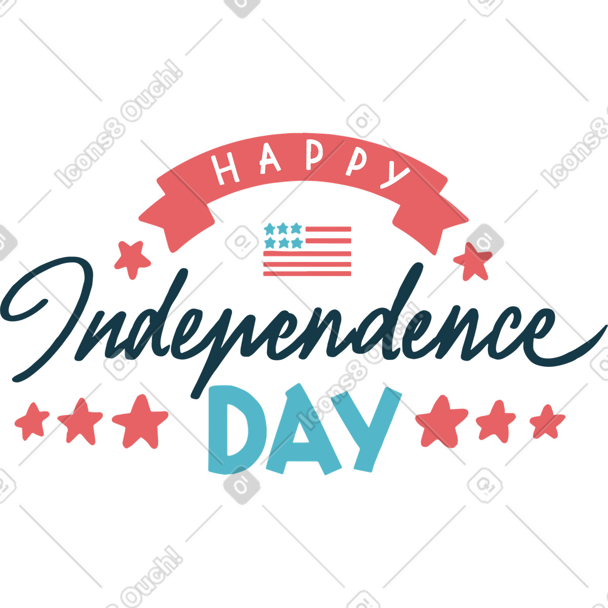 Felice giorno dell'indipendenza illustrazione in stile Flamenco scarica in PNG, SVG