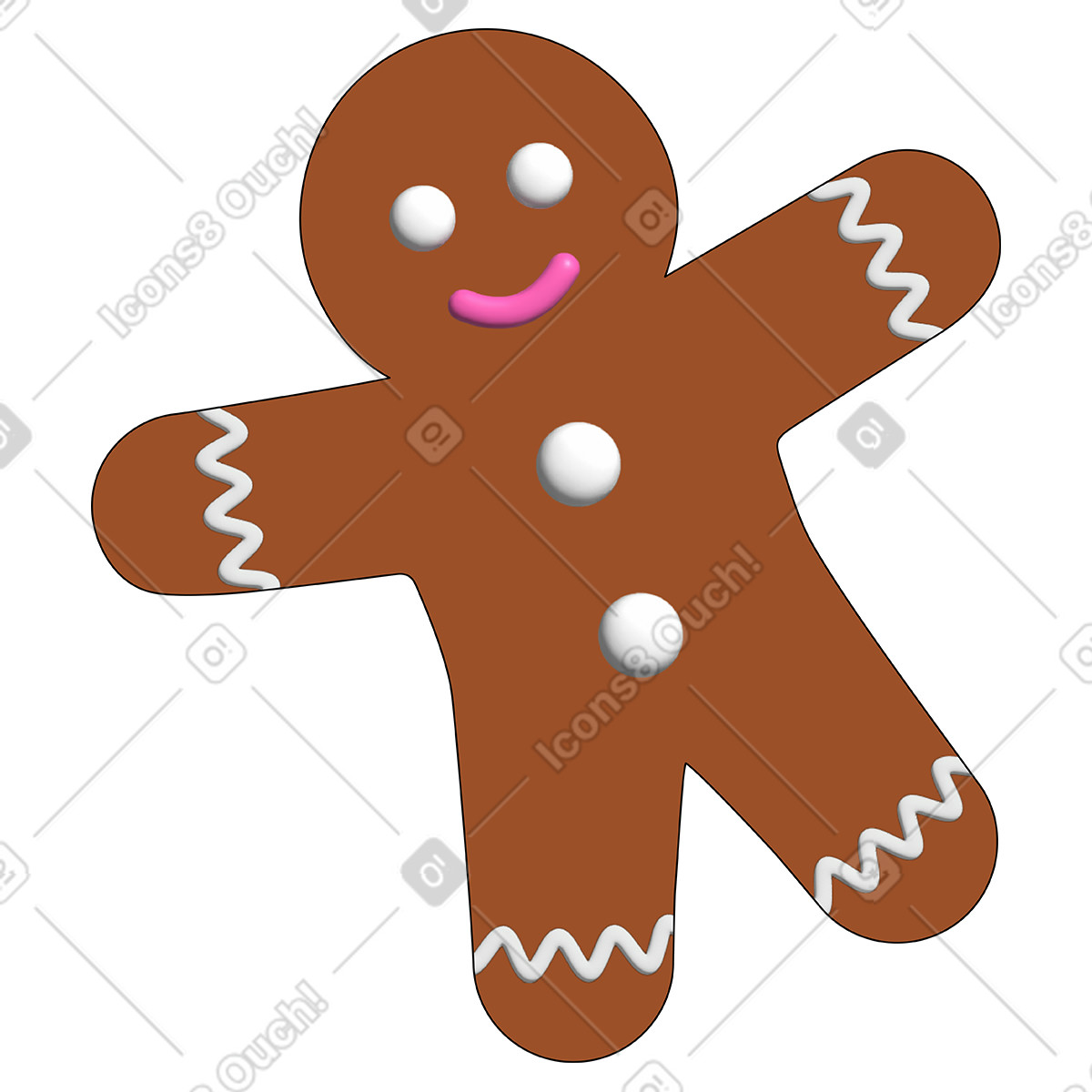 下载 Pop 风格的 Gingerbread man 插画，支持 PNG、SVG 格式