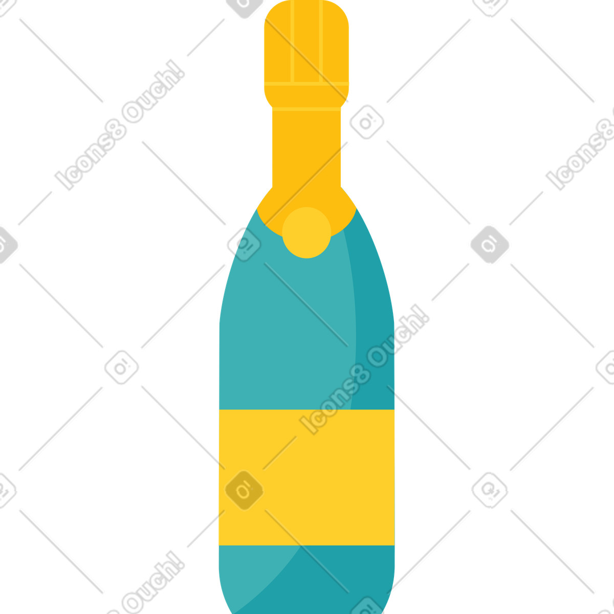 Illustration Bouteille de champagne dans le style Sammy à télécharger aux formats PNG, SVG