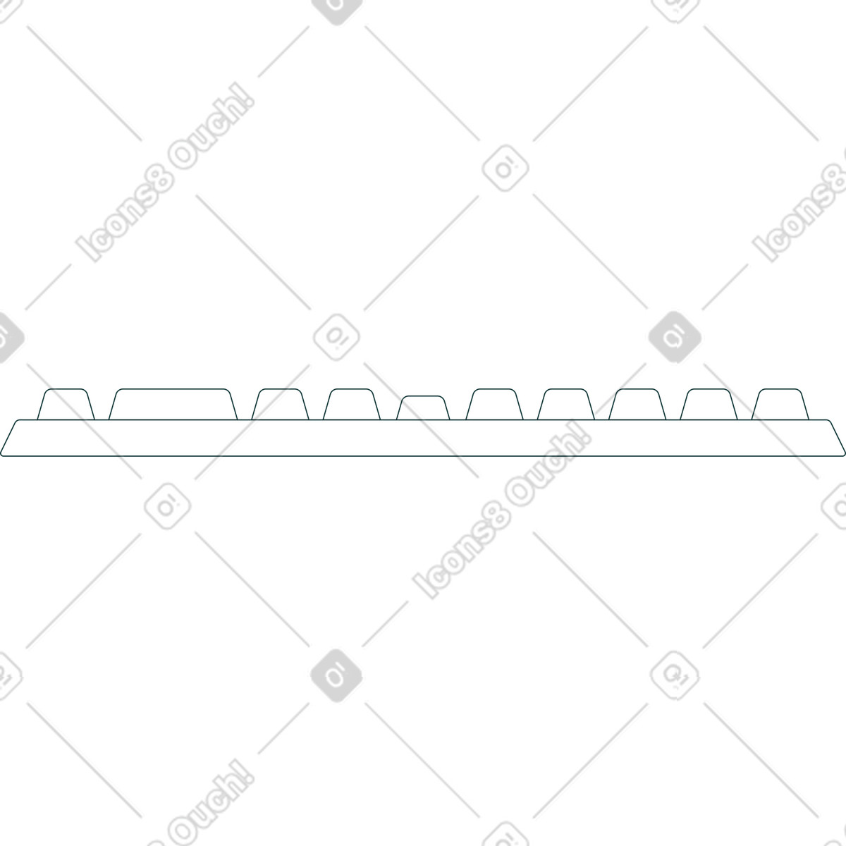 White keyboard illustration in Florid style download in PNG, SVG