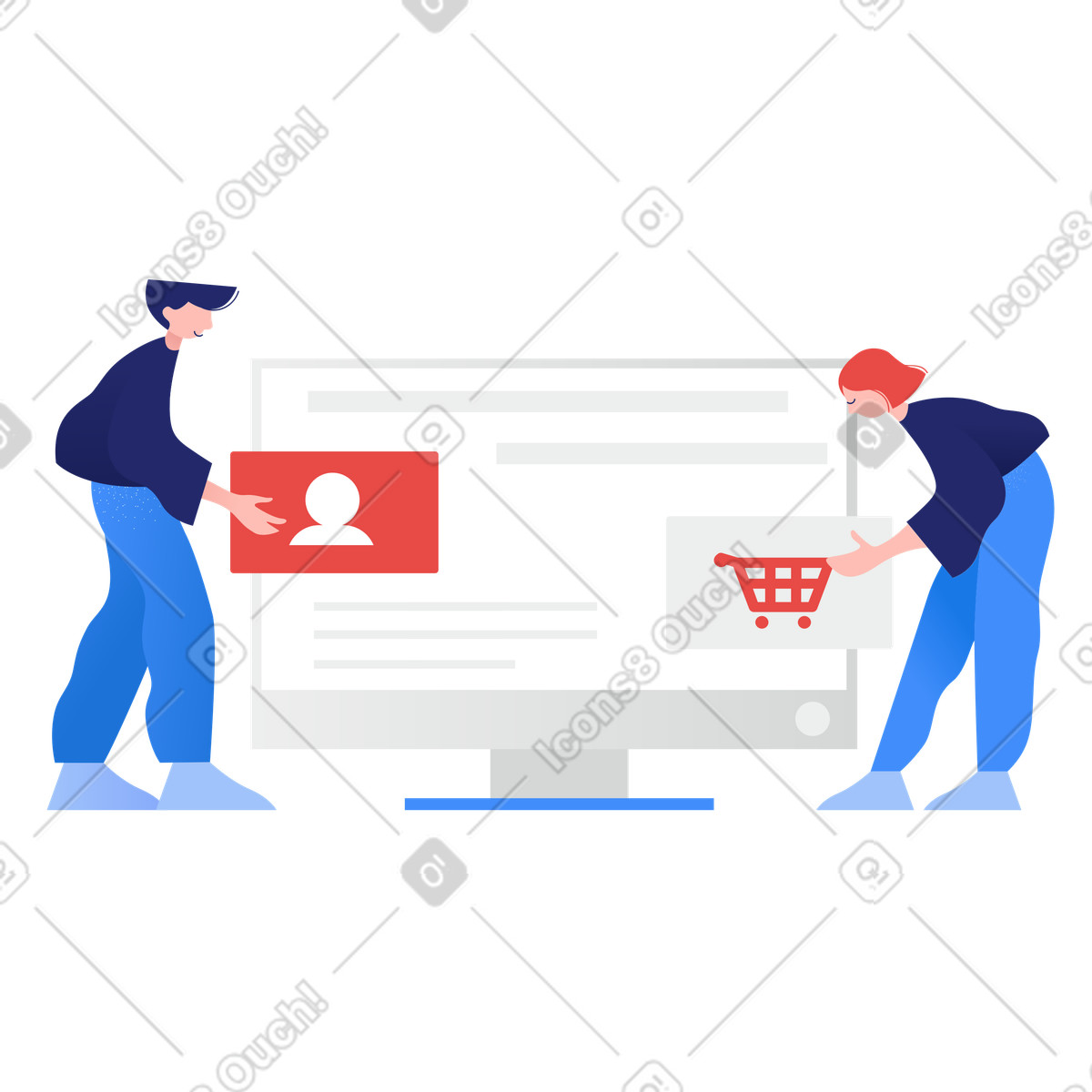 Site constructor illustration in Clip style download in PNG, SVG