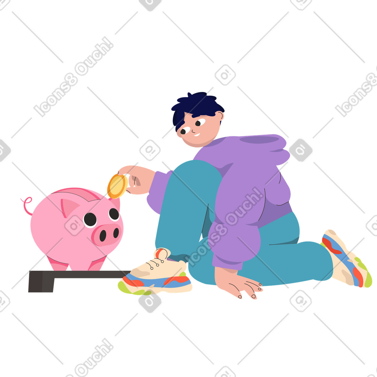 The Money Box illustration in Dizzy style download in PNG, SVG