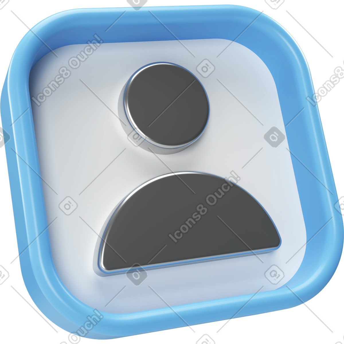 User on plate with outline illustration in PNG, SVG