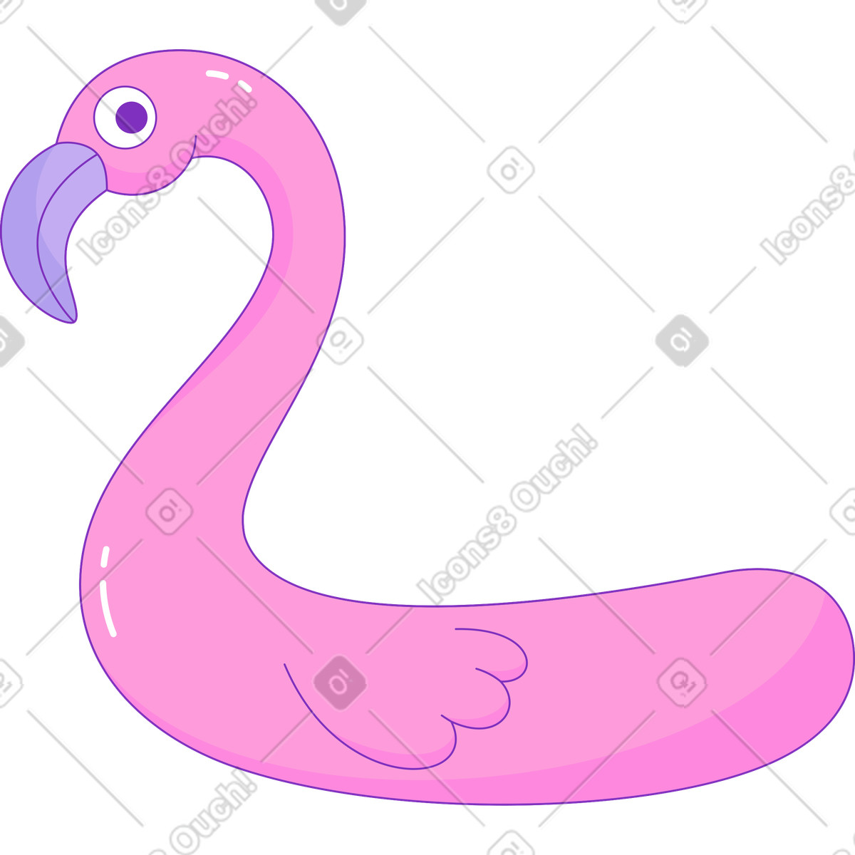 Ilustração de Flamingo rosa em no estilo Elastic para baixar em PNG, SVG