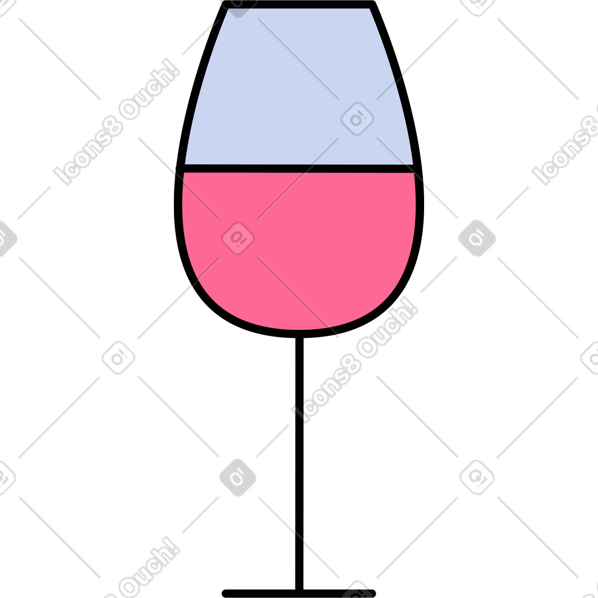 Ilustração de Copo com vinho tinto em no estilo Bloom para baixar em PNG, SVG