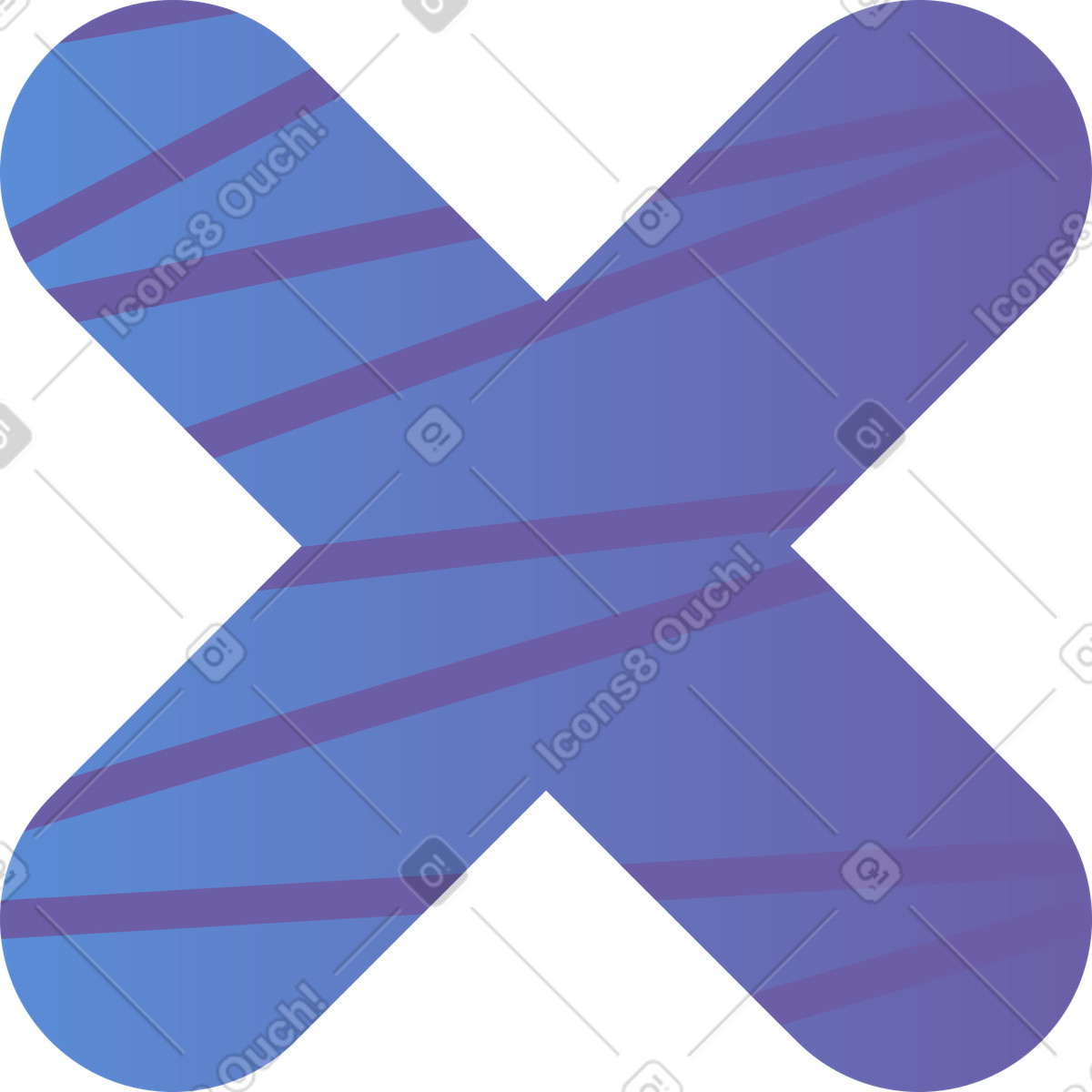 Ilustración Cruzar x en estilo Pale a descargar en PNG y SVG