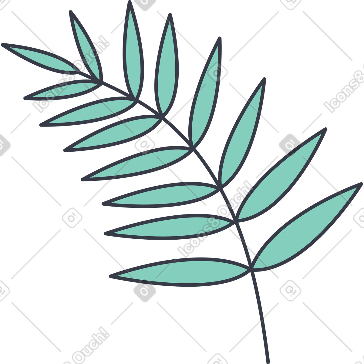 Illustration Feuille tropicale dans le style Abstract à télécharger aux formats PNG, SVG