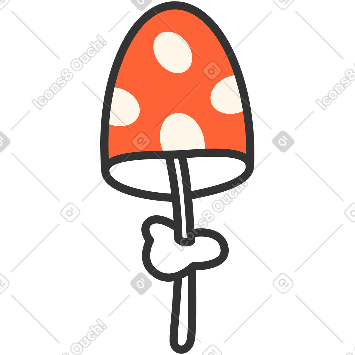 Crayon 스타일의 버섯 일러스트레이션 PNG, SVG 다운로드