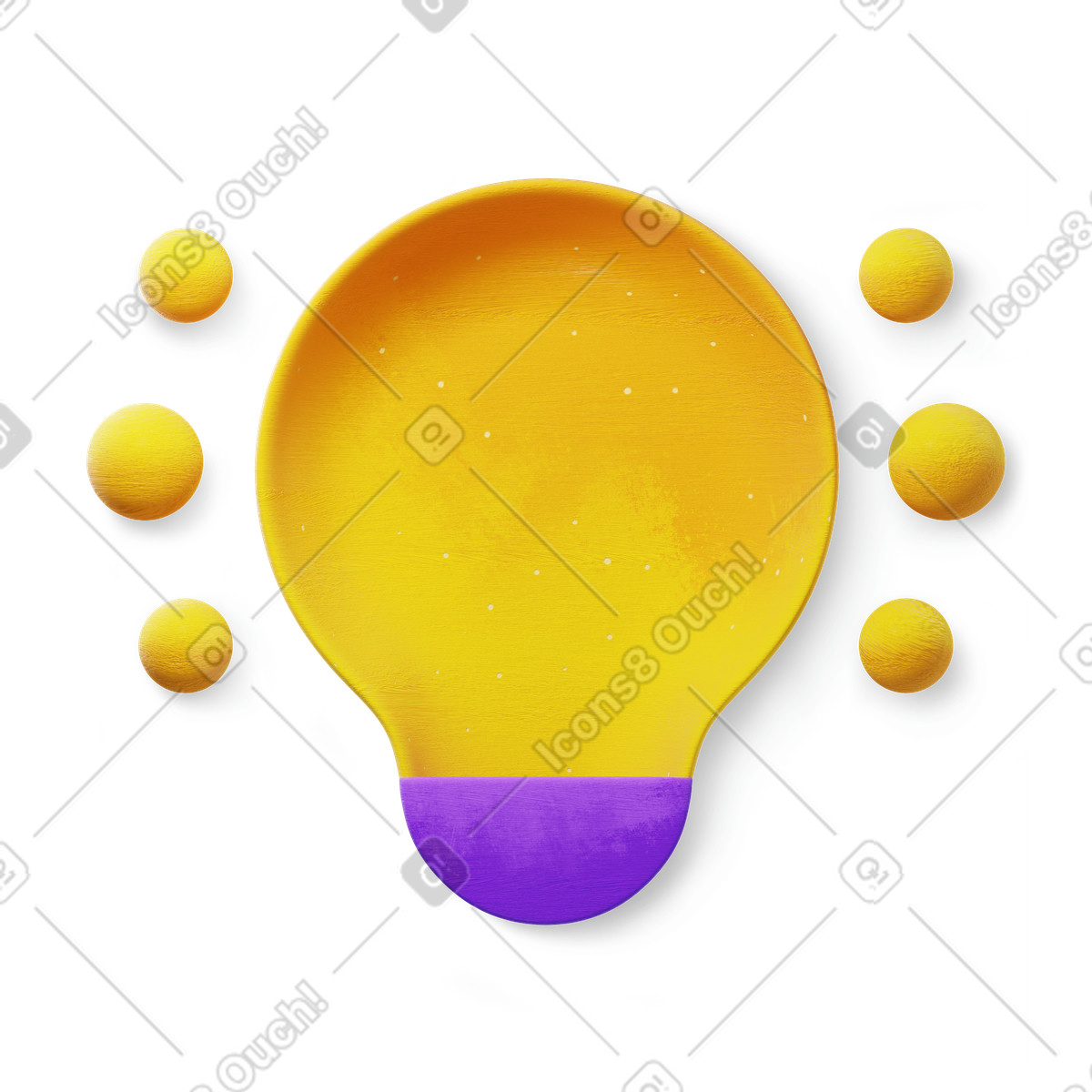 Ilustração de Lâmpada amarela em no estilo 3D Microsoft Fluent illustration para baixar em PNG, SVG