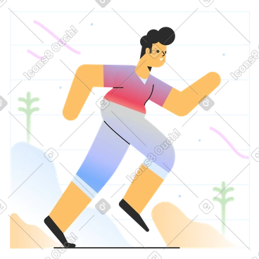 Man jogging in nature PNG, SVG