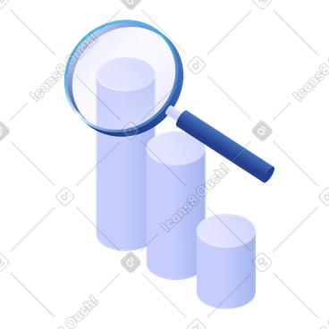 Learning analytics, Graph and magnifier PNG, SVG