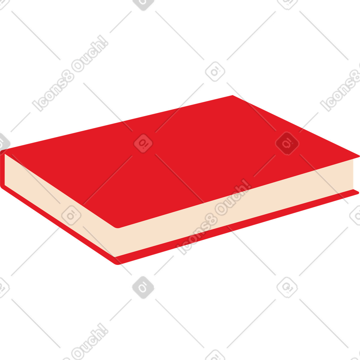Ilustração de Livro vermelho em no estilo Folks para baixar em PNG, SVG