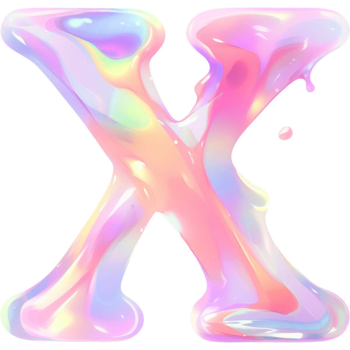 Lettera x illustrazione in stile Fluid scarica in PNG, SVG