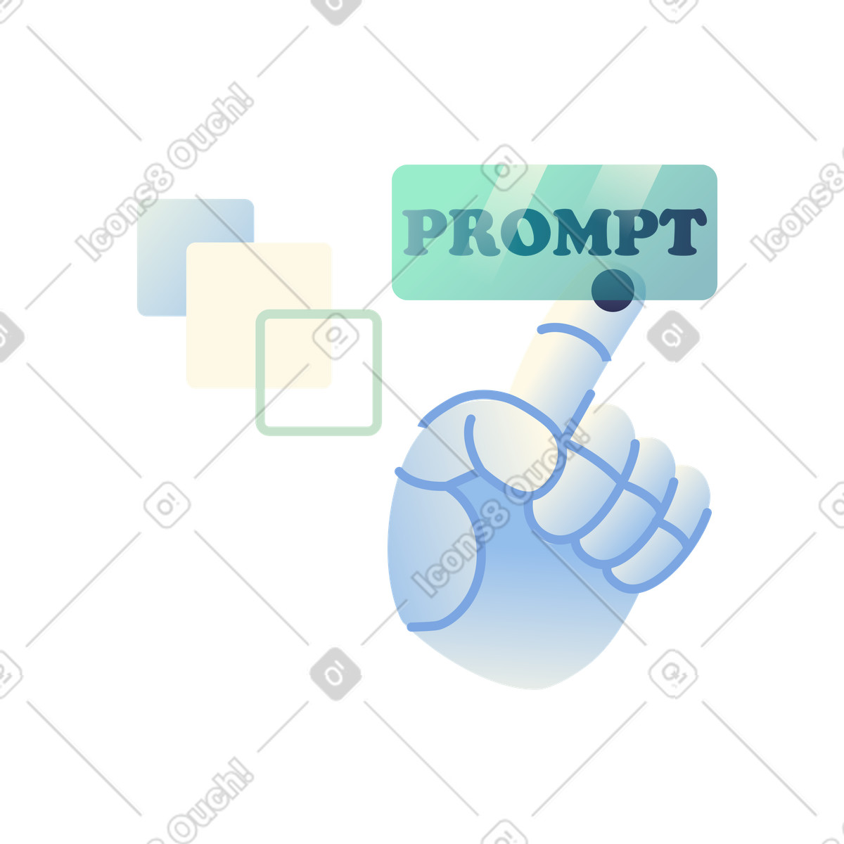 Artificial Intelligence creating images on prompt animated illustration in GIF, Lottie (JSON), AE