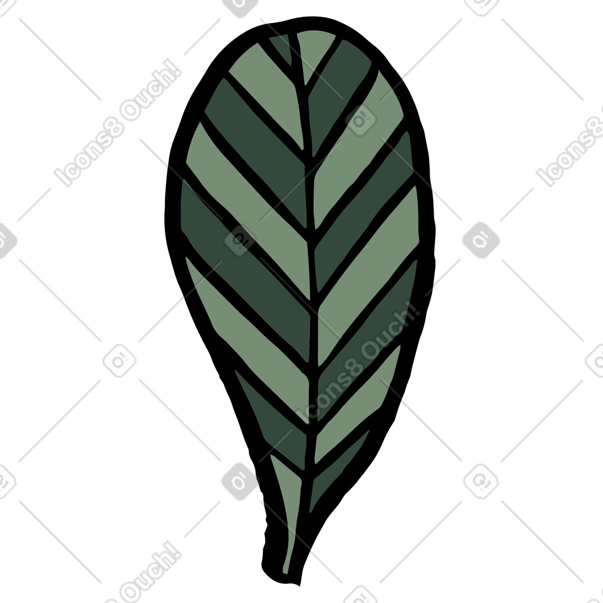 Scandi 스타일의 잎 일러스트레이션 PNG, SVG 다운로드