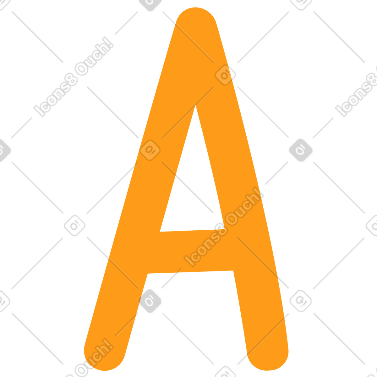 Ilustración Orange letter A en estilo Kingdom descargar en PNG y SVG