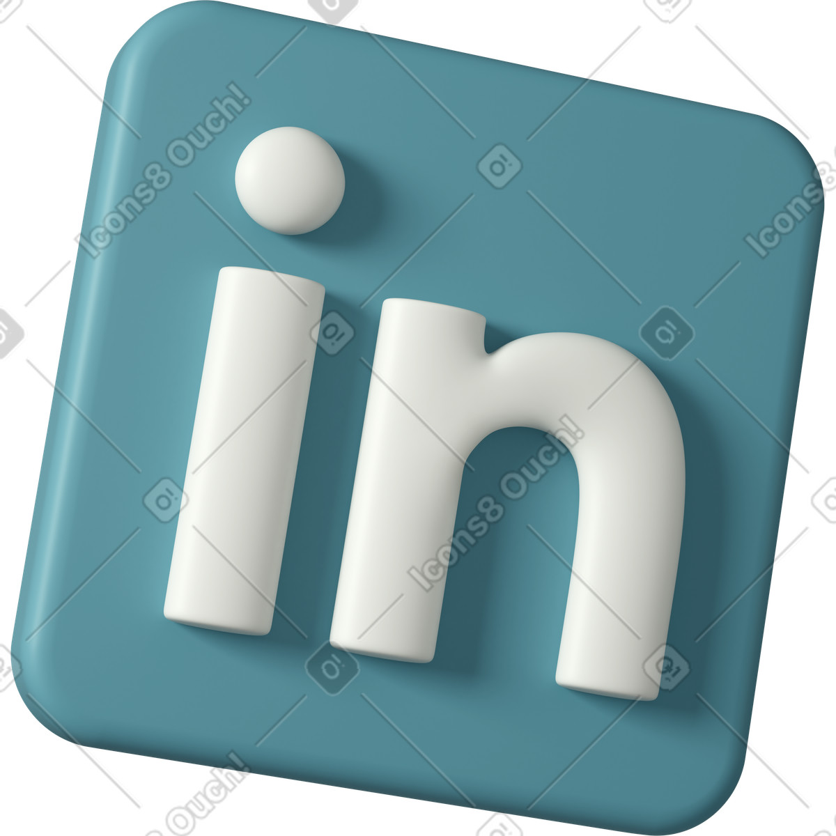 3D Casual life 스타일의 Linkedin 일러스트레이션 PNG, SVG 다운로드