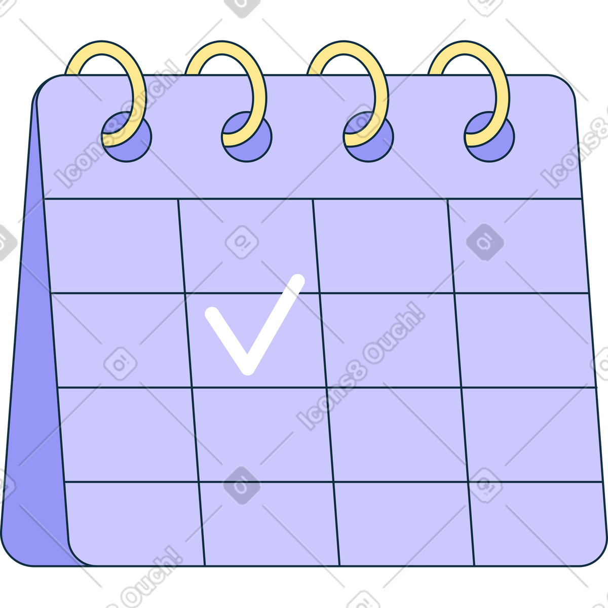 Calendario illustrazione in stile Bubble gum scarica in PNG, SVG