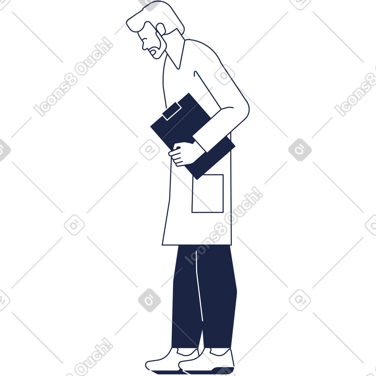 Doctor illustration in Urban Line style download in PNG, SVG