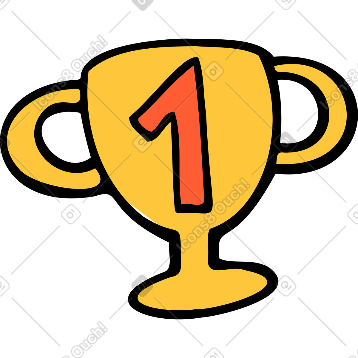 Winner cup illustration in Comic style download in PNG, SVG