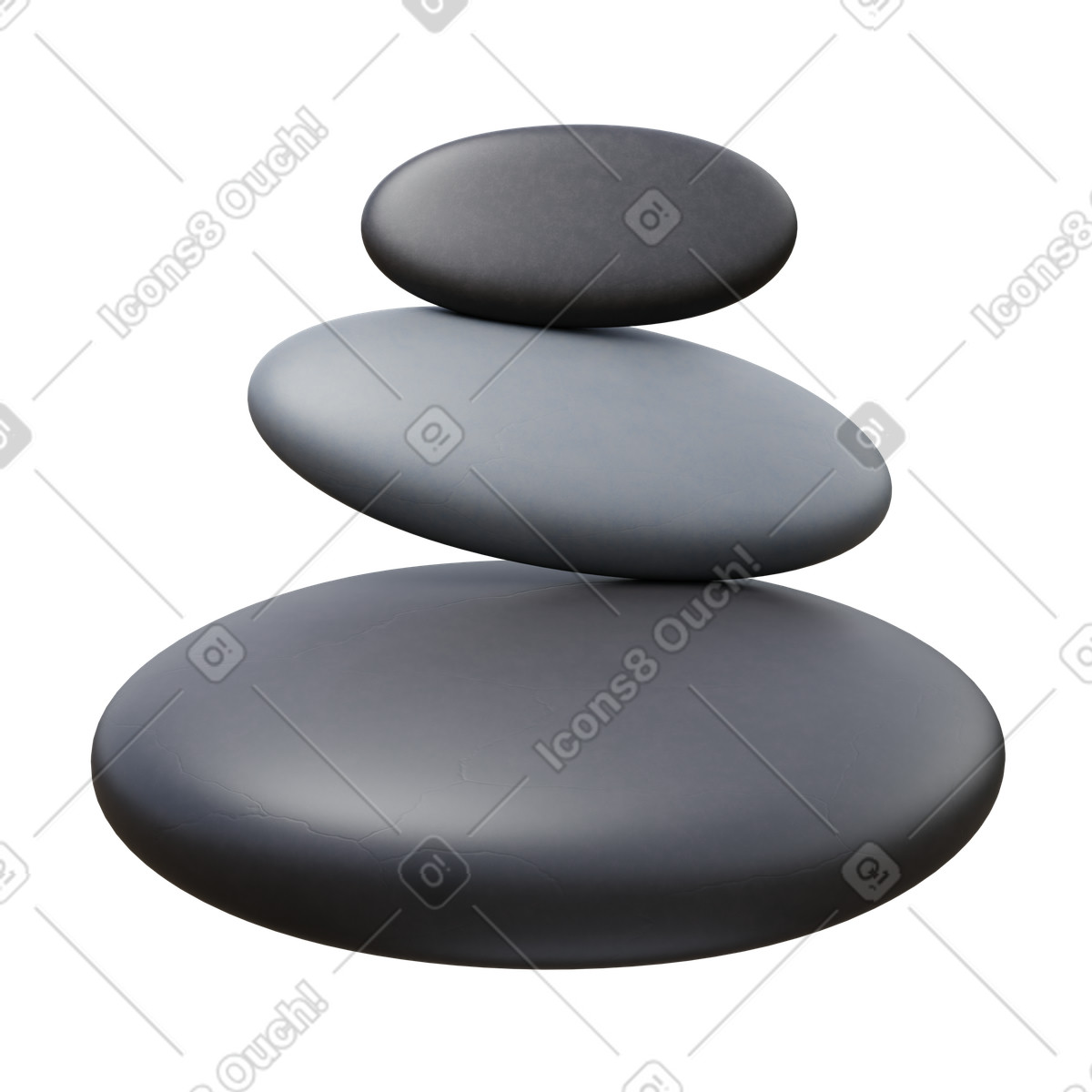 Stones illustration in 3D Fluency style download in PNG, SVG