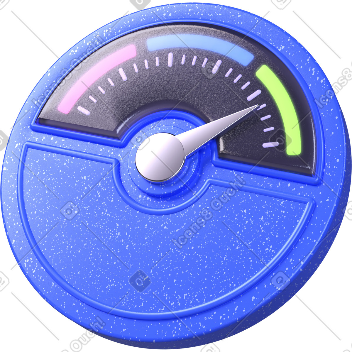Gauge Chart for KPI illustration in 3D Boost style download in PNG, SVG