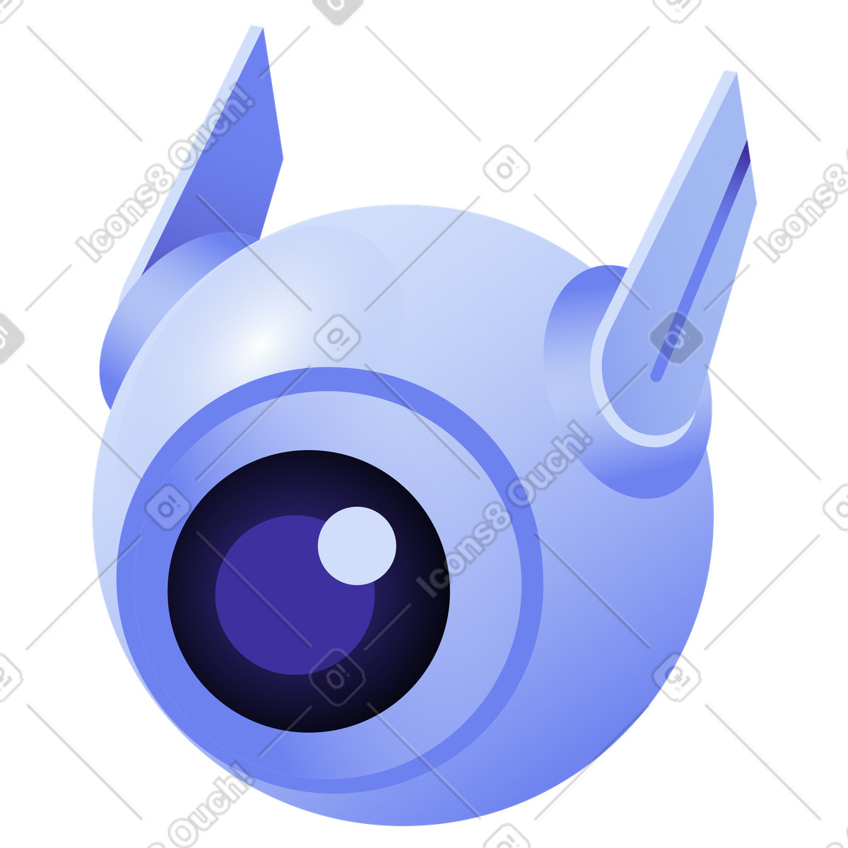 Ilustración Robot redondo en estilo Levels a descargar en PNG y SVG