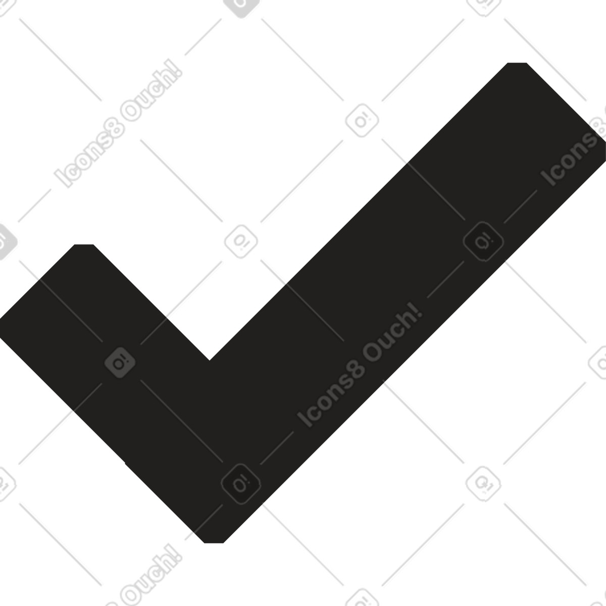 Black check mark illustration in Dazzle Line style download in PNG, SVG