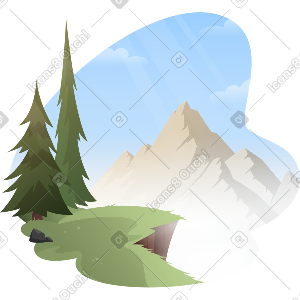 Background mountains illustration in PNG, SVG