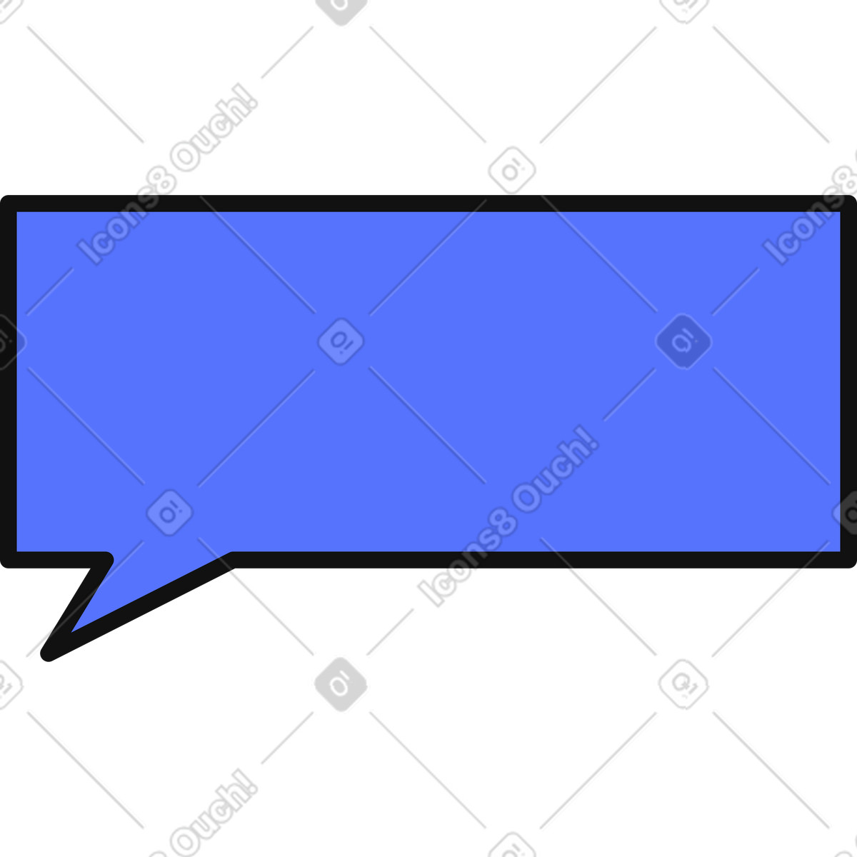 Illustration Speech bubble rectangle template for messages notes comments and quotes dans le style Main à télécharger aux formats PNG, SVG
