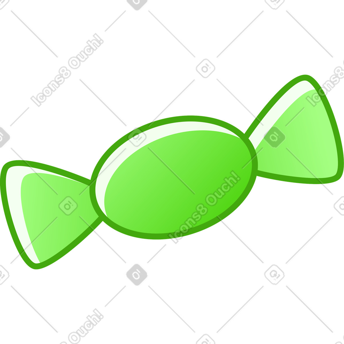 Grüne süßigkeiten-Illustration im Rainbow-Stil als Download in PNG, SVG