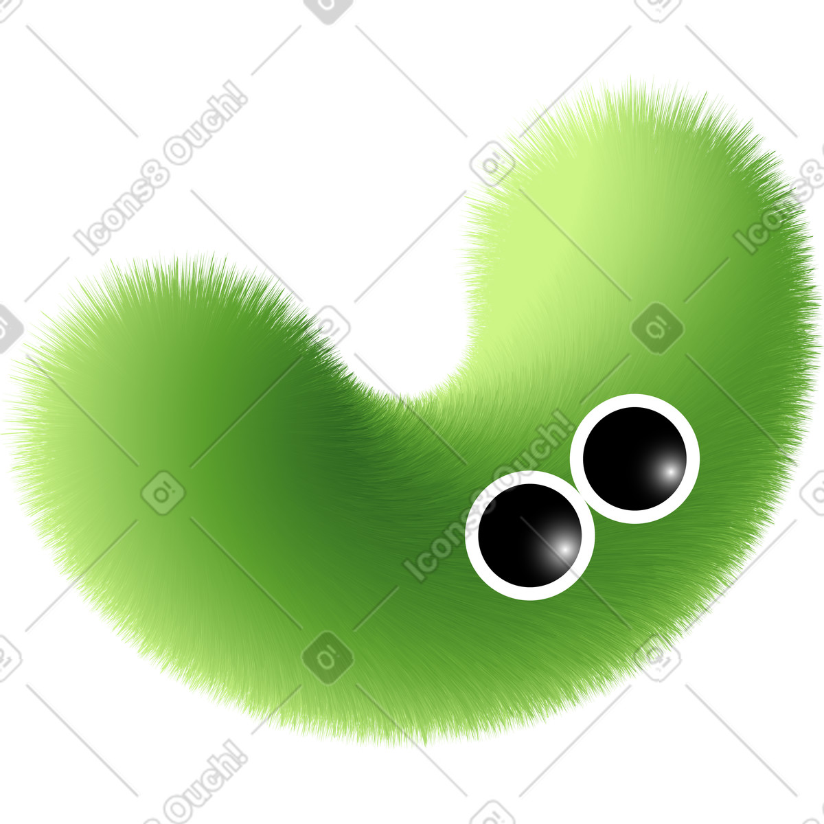 Grasbogen mit augen-Illustration im Puffy-Stil als Download in PNG, SVG