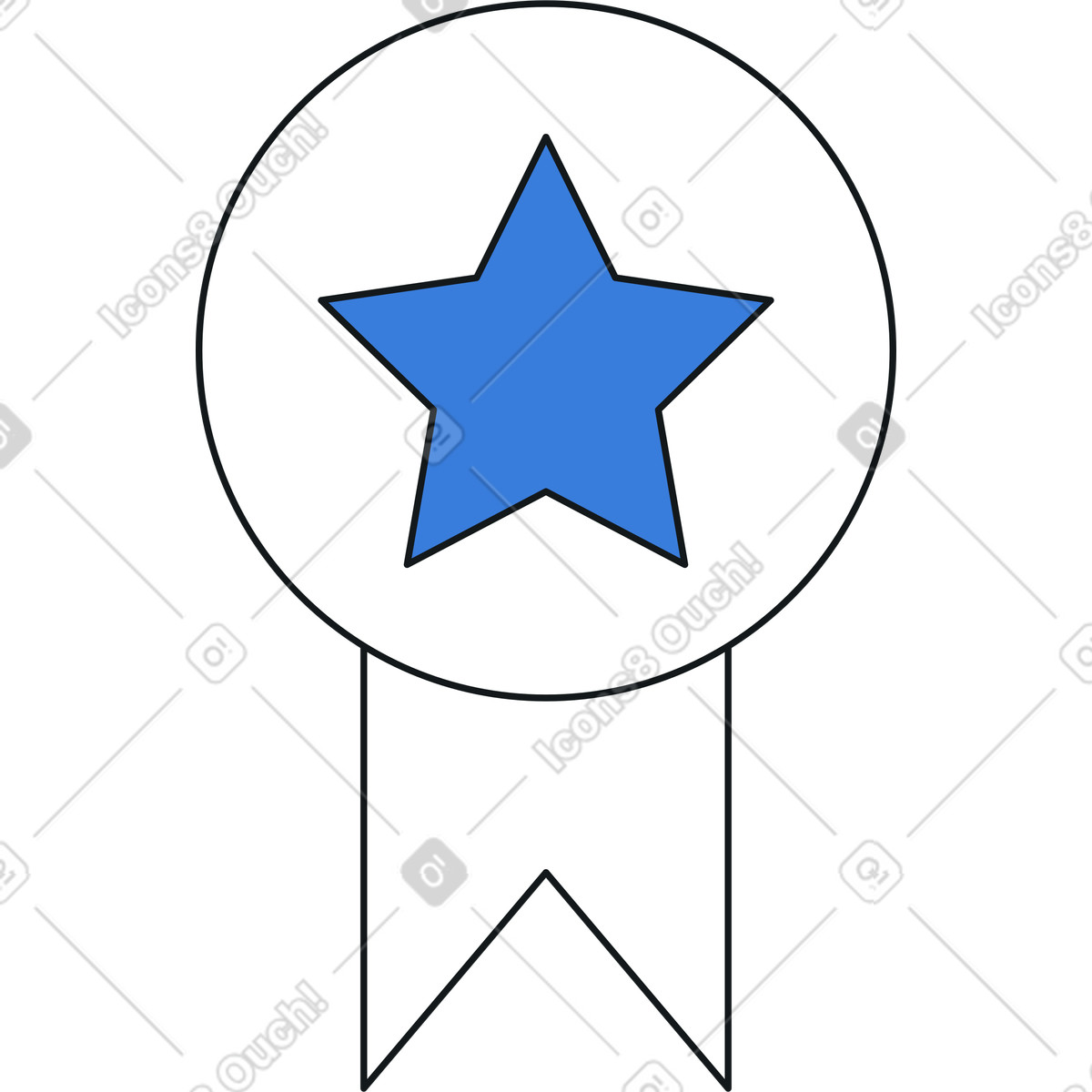 Medal illustration in Midnight style download in PNG, SVG