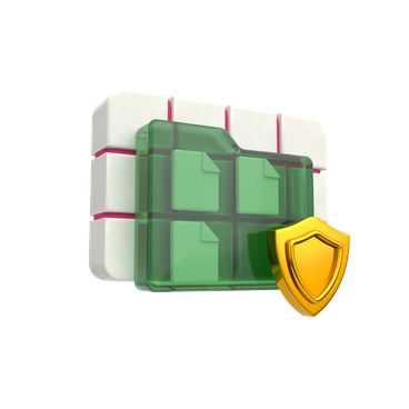 A secure SIM card with a shield icon - 3D Grid style illustration
