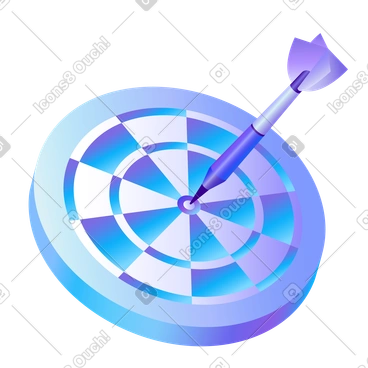 Illustration Objectif atteint, cible de fléchette atteinte aux formats PNG et SVG
