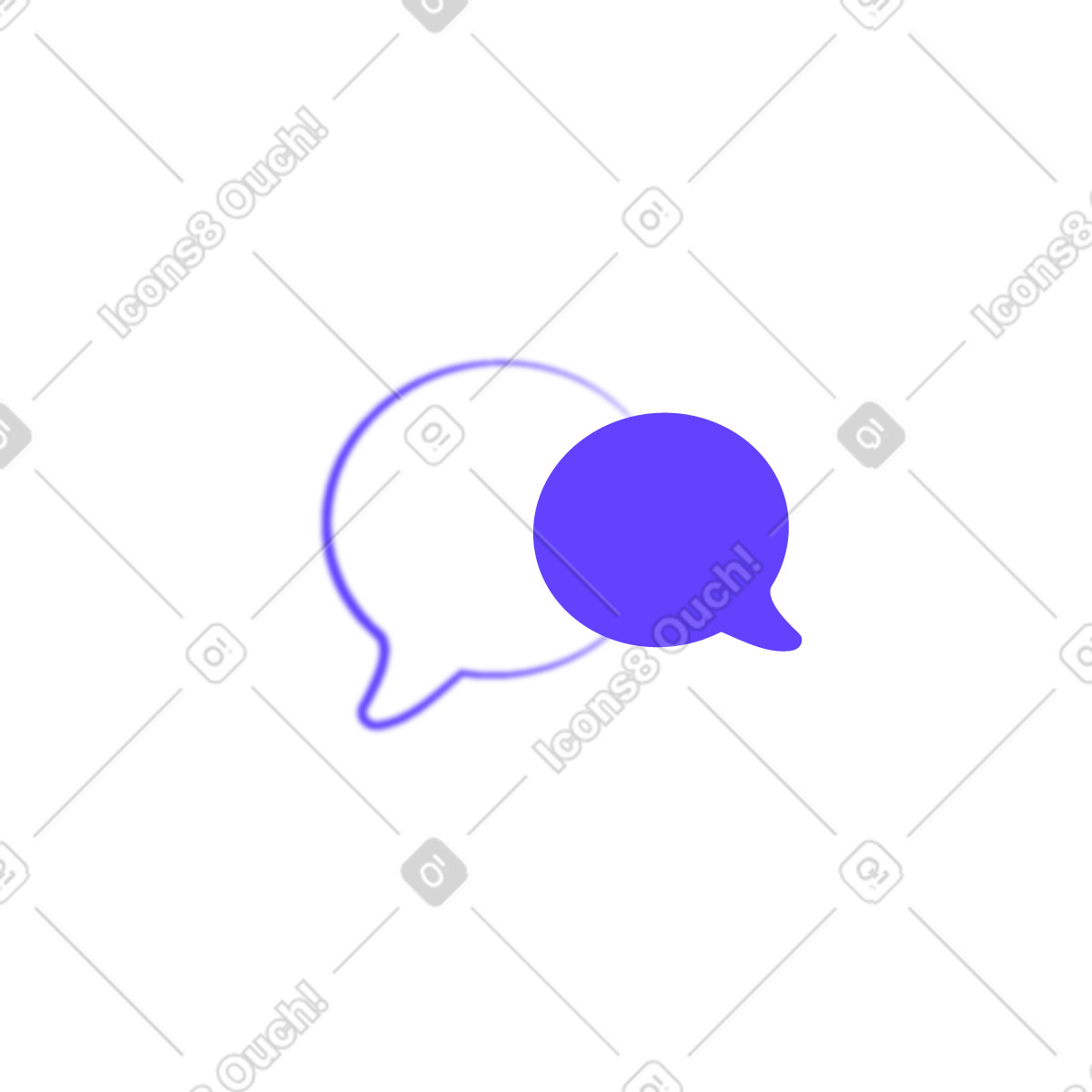 Pure スタイルの 2つの吹き出し のイラストをPNG、SVG形式でダウンロード