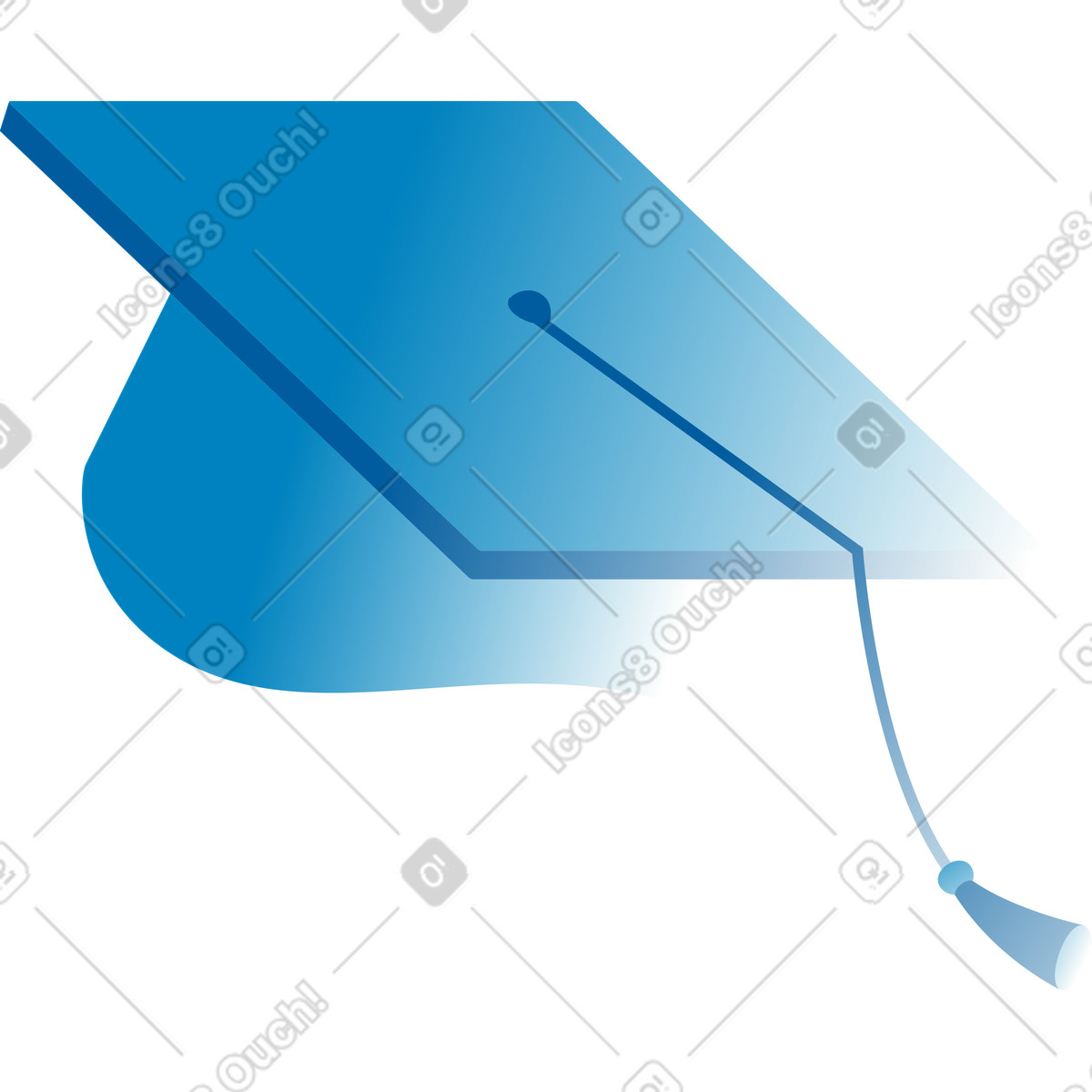 Ilustración Gorro de graduación en estilo Icy a descargar en PNG y SVG