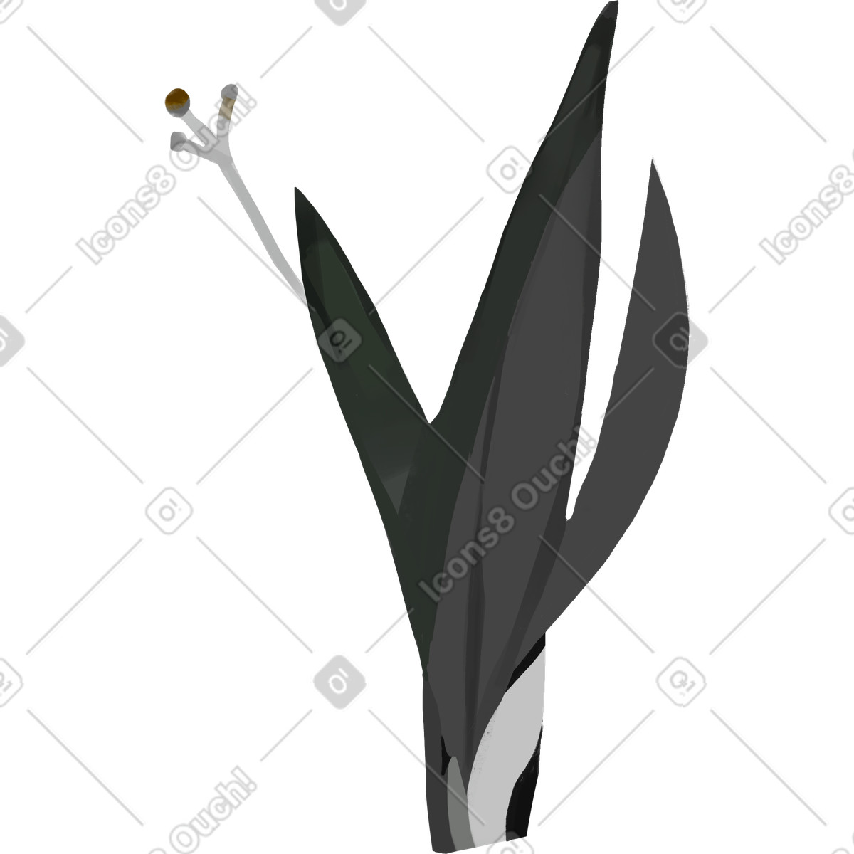 Black leaves illustration in Atomic style download in PNG, SVG
