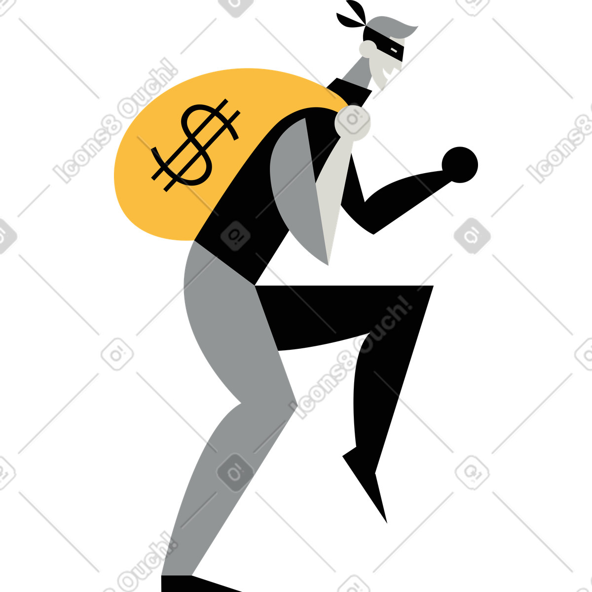 下载 Burgundy 风格的 Robber 插画，支持 PNG、SVG 格式