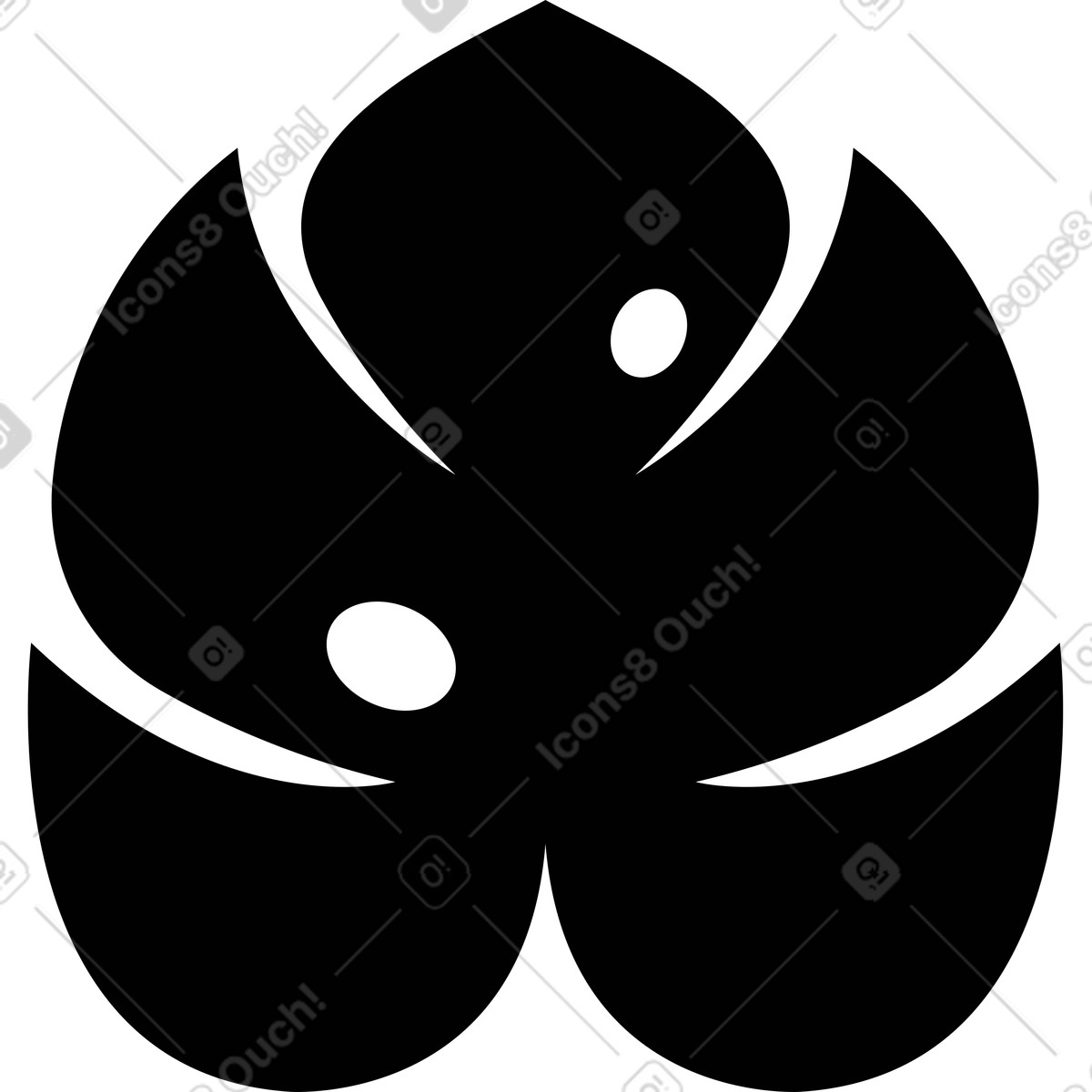 Illustration Black monstera leaf dans le style Burgundy à télécharger aux formats PNG, SVG