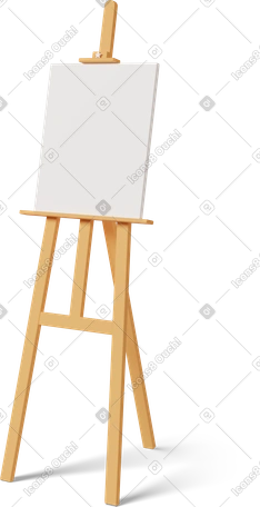 Ilustración 3D easel canvas en estilo Dibujo Casual life a descargar en PNG y SVG