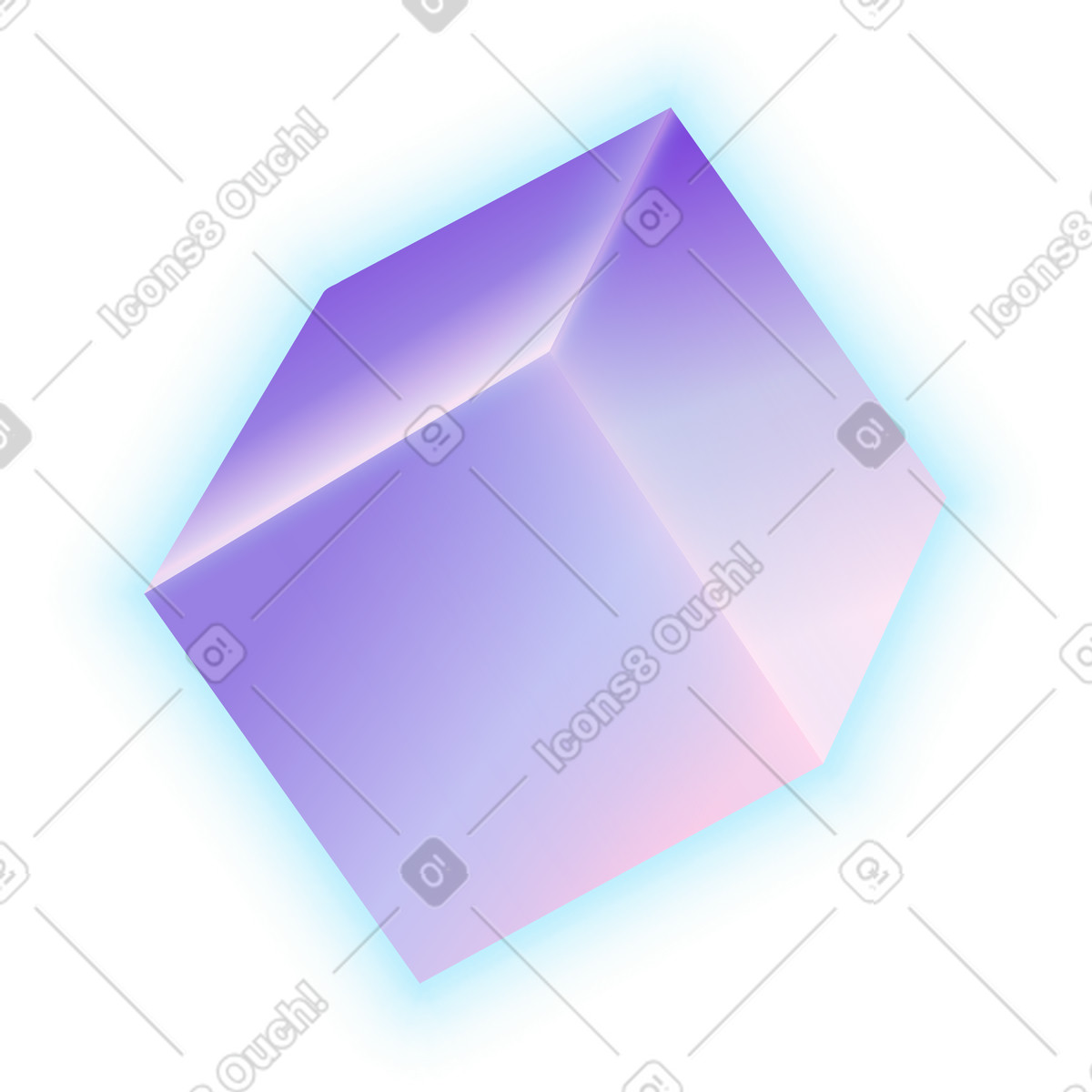 Ilustração de Cubo voador em no estilo Isotech para baixar em PNG, SVG