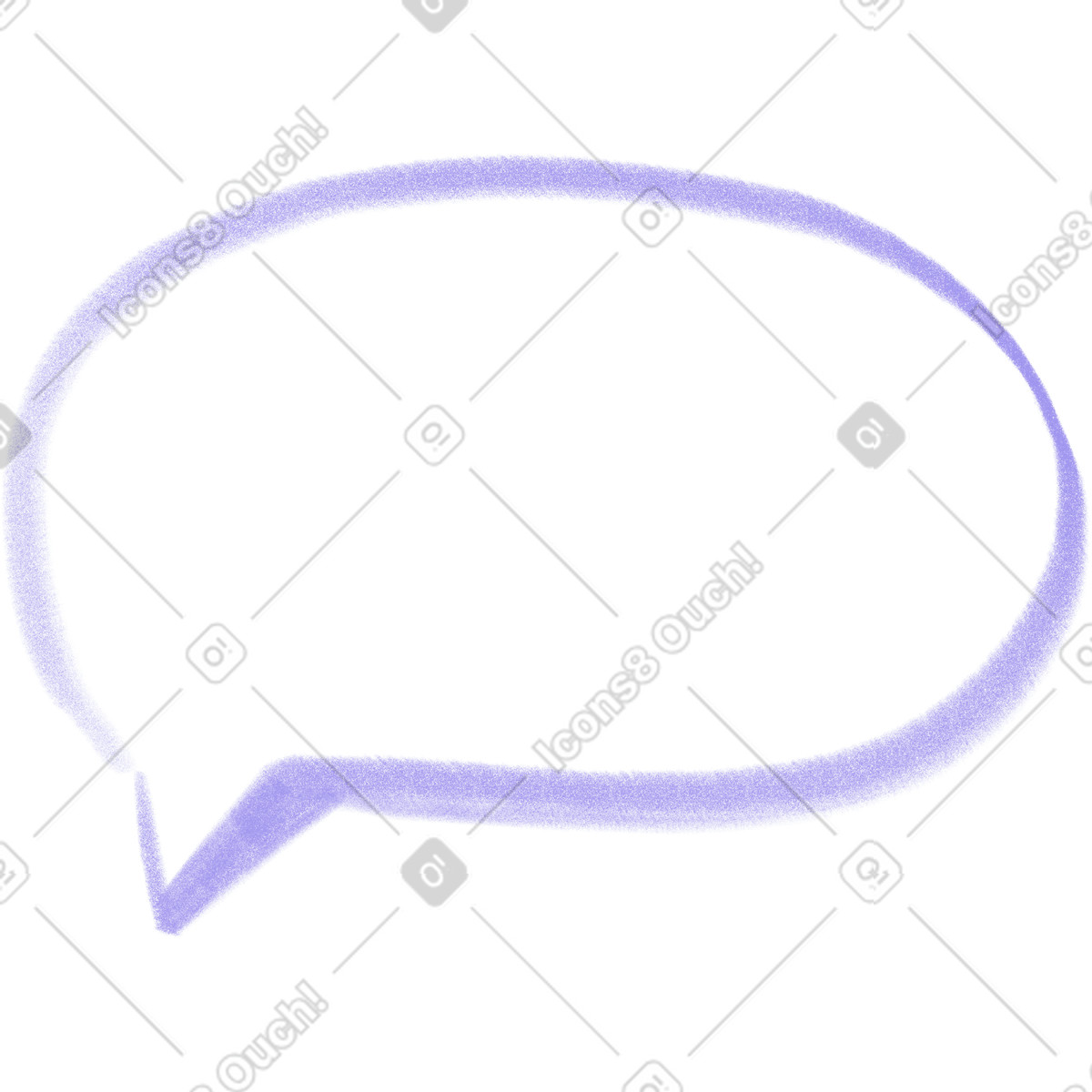 Illustration Bulle de dialogue lilas dans le style Doodle à télécharger aux formats PNG, SVG