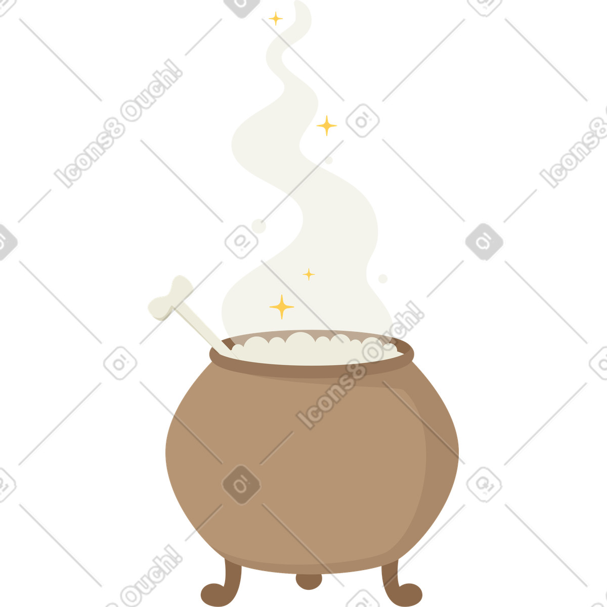 Witch cauldron illustration in Social style download in PNG, SVG