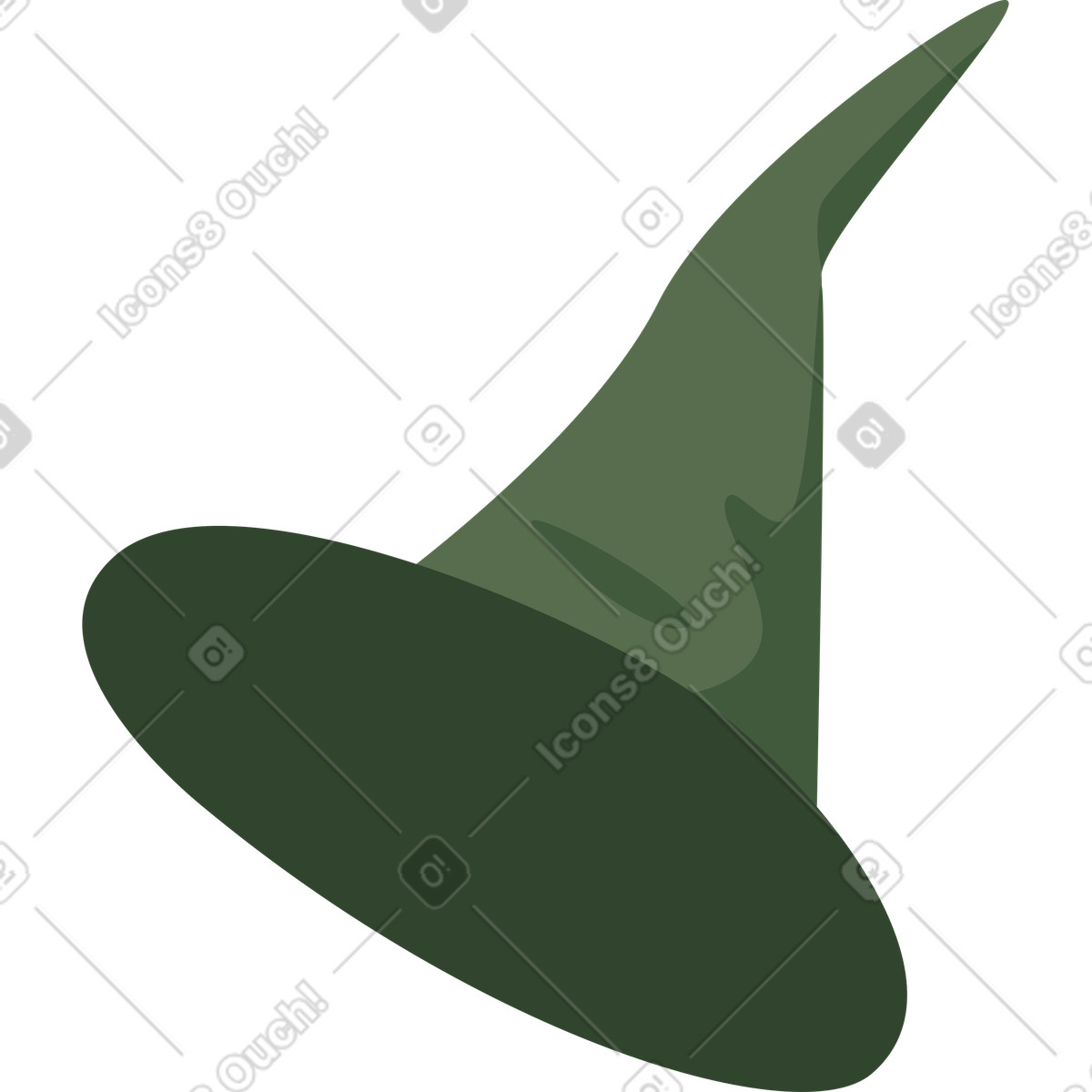Ilustração de Chapéu bruxa em no estilo Lagom para baixar em PNG, SVG